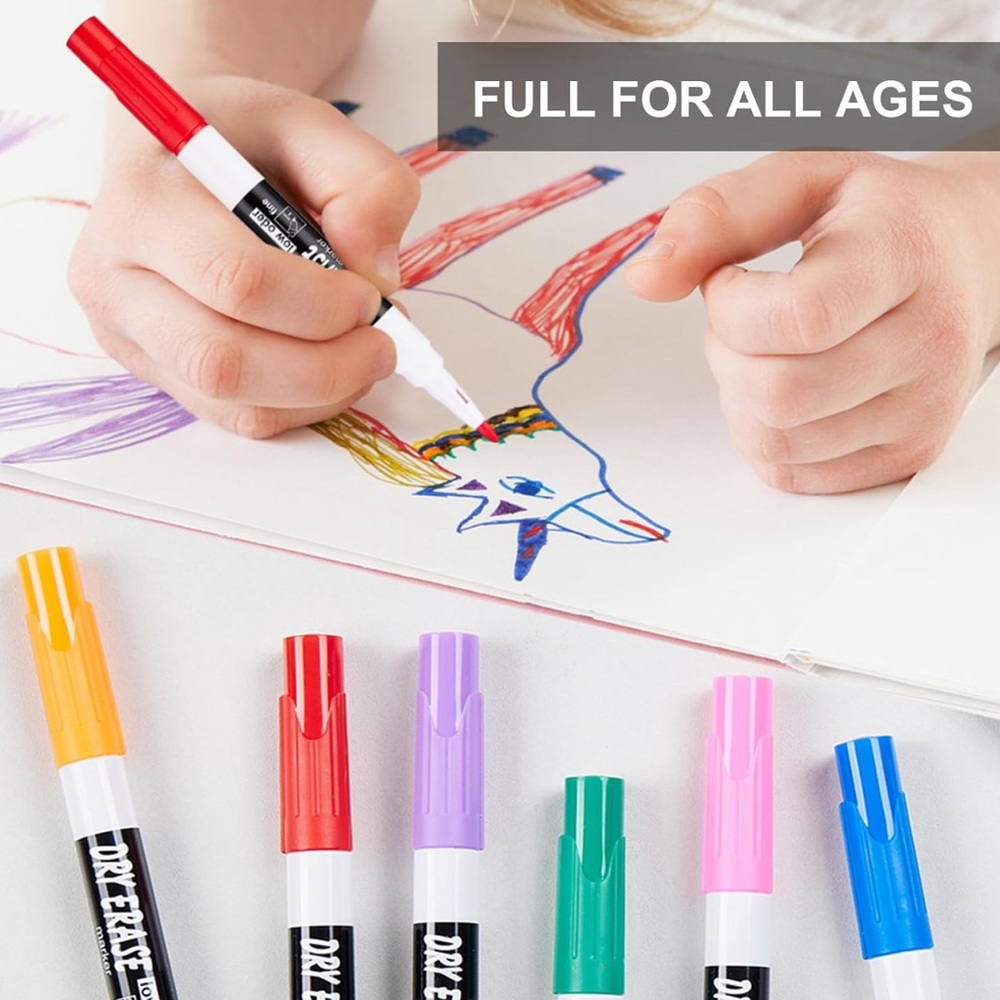 Low Odor Dry Erase Markers, Fine Tip, Assorted Color, 8 Count, White Board - Picture 5 of 6